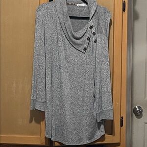 Gray Cowl Neck Sweater